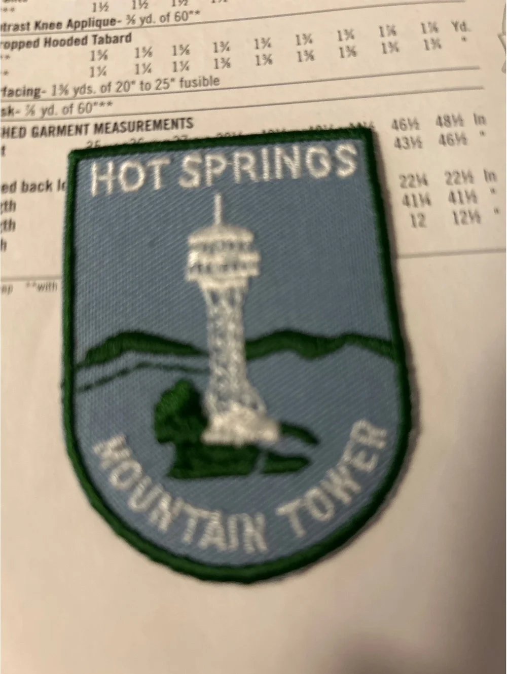 Hot Springs Mountain Tower Embroidered Patch
